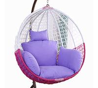 ZGHQHCDRH Coussin pour Chaise Suspendue, Siège de balançoire Suspendu d'extérieur, épais, Lavable, Grande Housse de Coussin de Chaise hamac avec Appui-tête et accoudoirs(Light Purple)