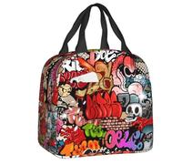 ZGHQHCDRH Custom Graffiti Street Colorful Skull Wall Isolé Lunch Tote Bag pour Les Femmes Portable Thermal Cooler Bento Box School