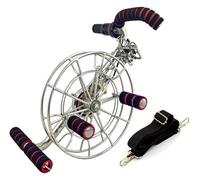 ZGHQHCDRH Enrouleur de cerf-Volant d'extérieur, Roue à Sangle en Acier Inoxydable, Anti-Retour Frein Silencieux(Silverb,30cm)
