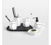 ZGHQHCDRH Ensemble d'accessoires de Salle de Bains, Ensemble de Brosse à Dents for Couple, Ensemble gobelets Lavage, Salle Bain en céramique, Toilettes Cinq pièces