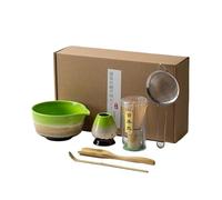 ZGHQHCDRH Ensemble De Thé Matcha 4/5/6 Pièces, Fouet En Bambou, Cuillère À Café, Bol En Céramique, Ensembles De Thé Traditionnels, Outils De Préparation Du Thé For La Maison, Accessoires(6PCS Green)