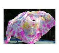 ZGHQHCDRH Éventail de danse, Voile de danse orientale femme, écharpe en soie, rouge, orange, jaune(270x114cm)