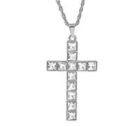 ZGHQHCDRH Fashion Women & Men Rhinestone Cross Pendants Necklaces Hip Hop Jewelry Long Chain gift Large Collection Of Cross
