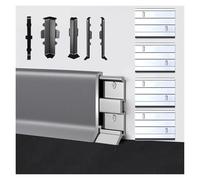 ZGHQHCDRH Garniture de plinthe en Aluminium de 49,2 Pouces for Cuisine, Salle de Bain, Bureau - Protection Murale sans Couture 1 pièce(Dark Grey,6cm)