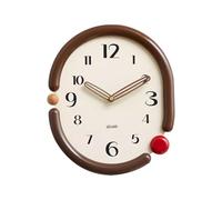 ZGHQHCDRH Grande Horloge Murale, Horloge Murale en Bois, Horloge décorative for Salon, silencieuse, sans Tique, avec Batterie, Cadre Massif, de Campagne adaptée(Cream Brown 3D Style)