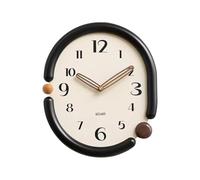 ZGHQHCDRH Grande Horloge Murale, Horloge Murale en Bois, Horloge décorative for Salon, silencieuse, sans Tique, avec Batterie, Cadre Massif, de Campagne adaptée(Temperament Black 3D Style)