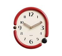 ZGHQHCDRH Grande Horloge Murale, Horloge Murale en Bois, Horloge décorative for Salon, silencieuse, sans Tique, avec Batterie, Cadre Massif, de Campagne adaptée(Warm Red 3D Style)