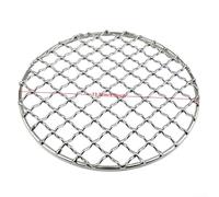 ZGHQHCDRH Grill, Filet de Cuisson Rond/carré, Mini Maille de Barbecue d'extérieur en Acier Inoxydable, Haute température for Les Voyages et Le Camping(13cm)