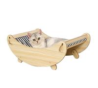 ZGHQHCDRH hamac pour Chat, Panier for Chat d'intérieur, hamac en Bois, Petit, Coton, Lin, Chanvre