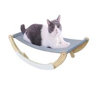 ZGHQHCDRH hamac pour Chat, Support en Bois Massif et Tapis Lin Confortable - Meuble for Chat idéal for Votre Chien de Petite Moyenne Taille(Gray 1)