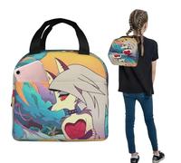 ZGHQHCDRH Helluva Boss Loona Sac à Lunch Isotherme pour Femmes Enfants Boîtes de Nourriture Portables Boîte à Lunch Thermique Fourre-Tout