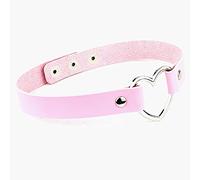 ZGHQHCDRH Hip Hop Exaggerated Sexy Fun PU Leather Necklace Simple Big Peach Heart Neck Chain Choker Clavicle Collar Body Jewelry