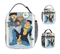 ZGHQHCDRH Invincible Anime Lunch Bag Boîte à Lunch décontractée pour Hommes Pique-en Plein air Portable Zipper Cooler Bag Waterproof Designer Tote Food Bags