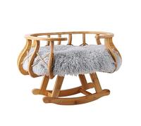 ZGHQHCDRH Lit pour Chat, Lit balançoire en Bois Massif for Chat, Berceau for avec Tapis Peluche, Meuble for, Cadeau for Votre et Chien de Petite à Moyenne Taille
