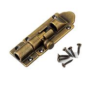 ZGHQHCDRH Loquet à barillet en cuivre épais - Serrure à pêne coulissant de 7,6 cm for portes et salles de bain | Modèle ancien avec vis de montage(2cm antique copper)