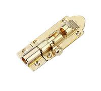 ZGHQHCDRH Loquet à barillet en cuivre épais - Serrure à pêne coulissant de 7,6 cm for portes et salles de bain | Modèle ancien avec vis de montage(2cm gold)