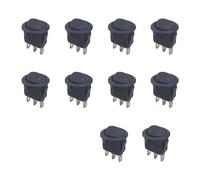 ZGHQHCDRH Lot de 10 interrupteurs à bouton-poussoir marche/arrêt, 4 couleurs, 3 broches, 12 V, 20 A, pour voiture et camion, interrupteur bascule rond LED(Blue)