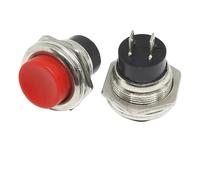 ZGHQHCDRH Lot de 5/20 à bouton-poussoir momentanés 16 mm, ronds momentanés, interrupteurs à 2 broches DS-212, boutons électriques(Red,100pcs)