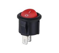 ZGHQHCDRH Lot de 5 interrupteurs à bascule ronds marche/arrêt 2 broches, 20 mm diamètre, en plastique, bouton-poussoir d'alimentation(KCD1 Round Red,100PCS)