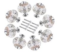 ZGHQHCDRH Lot de 8 boutons de tiroir en cristal, 40 mm, en diamant, for porte de cuisine, placard, armoire, décoration de meubles(Diamond)
