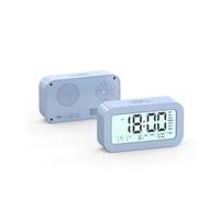 ZGHQHCDRH Mini aspirateur, Réveil de Voyage à LED, Haut-Parleur Intelligent Bluetooth, réveil numérique, sans tic-tac, Horloge Chevet avec température et Fonction Snooze(Blue)