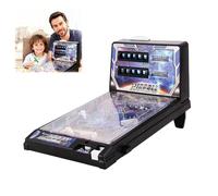 ZGHQHCDRH Mini Flipper Thème Espace Arcade De Table，Tableau Score LED Lumières & Sons，Poignée Tractable Portable，Jouet Rétro，Cadeaux Enfants Adultes