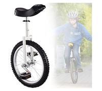 ZGHQHCDRH Monocycle, Monocycle à Roues de 18 Pouces for Enfants, antidérapantes, pneus Montagne, vélo d'exercice Auto-équilibré(White)
