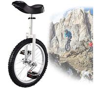 ZGHQHCDRH monocycle, Monocycles de 18 Pouces for Adultes, Roues antidérapantes, pneus Montagne, Exercice d'auto-équilibre, vélo d'équilibre, Sports Plein air, Fitness(White)
