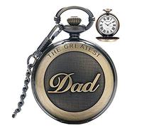ZGHQHCDRH Montre de Poche, Porte-clés de Poche Classique for Homme, Cadeau Le père la mariée - avec chaîne, Montre à Pendentif Plus Grand Papa Cadeaux rétro Mariages, Anniversaires
