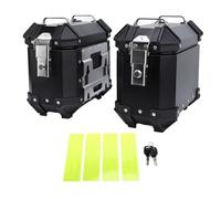 ZGHQHCDRH Moteur Bike Valise Motos Valise en 1 Paire de sacoches latérales rigides en Alliage d'aluminium pour Moto, 18 L, avec Serrure de sécurité et poignée(Black)