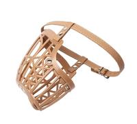 ZGHQHCDRH Muselière for Chien Anti-Morsure, Souple, Respirante, réglable, rembourrée, Permet de haleter et Boire, en Plastique, empêche Les morsures(Brown,No. 1)