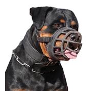 ZGHQHCDRH Muselière for Chien for éviter Les morsures, Respirante, réglable, Conception Humaine, d'ouverture Avant, Grand Trou de Respiration(Black Without Nose Pads,No. 3)