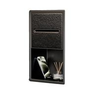 ZGHQHCDRH Niche de Douche en Acier Inoxydable - Porte-Papier hygiénique encastré de Grande capacité, sans carrelage, Installation Facile, Utilisation Multi-scènes(Black+Gray)