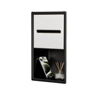 ZGHQHCDRH Niche de Douche en Acier Inoxydable - Porte-Papier hygiénique encastré de Grande capacité, sans carrelage, Installation Facile, Utilisation Multi-scènes(White+Black)