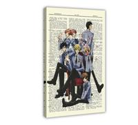 ZGHQHCDRH Ouran High School Host Club Vintage Dictionnary Art Poster Toile Décoration murale pour salon Chambre 40 x 60 cm