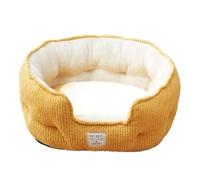 ZGHQHCDRH Panier for Animaux de Compagnie Semi-fermé en Polaire de Coton Douce aux Couleurs Chaudes, adapté aux Chats et aux Chiens, Portable et Pratique for Une Utilisation à Domicile.(Yellow,M)