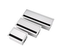 ZGHQHCDRH Passe-câbles de Bureau, 1 PIÈCES en Alliage D'aluminium Argent Table Bureau Rectangle Câble Oeillet Trou Couvercle Sortie Port Prise avec Brosse Noire(120x400mm)