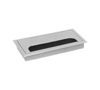 ZGHQHCDRH Passe-câbles de Bureau, Couvercle de Trou Fil Bureau rectangulaire, Port Sortie Table, Passe-câble for Ordinateur PC(Silver,80x160mm)