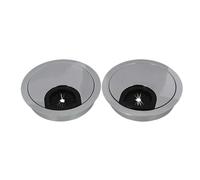 ZGHQHCDRH Passe-câbles de Bureau, Couvercle de Trou Table Rond en Alliage Zinc, 2 pièces, Port Sortie Fil, Passe-câble d'ordinateur Bureau, Support Ligne 50/53/60/80mm(Bright Silver,80mm)