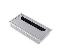 ZGHQHCDRH Passe-câbles de Bureau, Passe-câble rectangulaire en Alliage d'aluminium for PC de Bureau, Couvercle Trou Table, Port Sortie avec Brosse Noire(Silver,80x275mm)