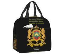 ZGHQHCDRH Passeport marocain Isotherme Lunch Tote Bag pour Le Royaume du Maroc résuable glacière Thermique Nourriture boîte à Lunch Travail Voyage Scolaire