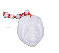 ZGHQHCDRH Pendentif bouddha en Jade blanc naturel en cœur, hommes et femmes ont un pendentif bouddha, collier en Jade, ornements dans leur cœur