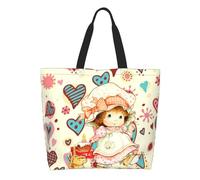 ZGHQHCDRH Personnalisé Mignon Mignon Sarah Kay Shopping Tote Bags Réutilisable Dessin Animé Toile Épicerie Sac Shopper