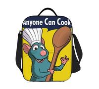 ZGHQHCDRH Personnalisé Ratatouille Remy Anyone Can Cook Lunch Bag Femmes Glacière Boîte à Lunch isolée thermiquement pour Enfants École