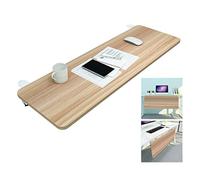 ZGHQHCDRH Plateau de Clavier Pliable à 90°, étagère Support en Bois avec K, coude Ergonomique for Bureau(Oak,65x25cm(26x10Inch))