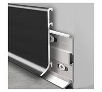 ZGHQHCDRH Plinthe de Garniture de Sol en Aluminium Noir, 1 pièce, Moulage de plinthe Murale étanche et découpable(125cmx6cm)