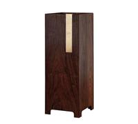 ZGHQHCDRH Porte-parapluies, Porte-parapluie rectangulaire en bois, avec crochet laiton et bac à eau plastique, for entrée, maison, bureau, support de rangement marron