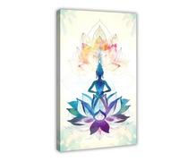 ZGHQHCDRH Poster sur toile de contemplation du lotus divin - Décoration murale pour salon, chambre à coucher - 30 x 45 cm