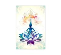 ZGHQHCDRH Poster sur toile représentant la contemplation du lotus divin - Décoration murale pour salon, chambre à coucher - 50 x 75 cm