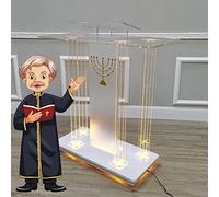 ZGHQHCDRH Pupitre, Chaire en Acrylique for églises, Support de Podium Transparent, Bureau d'hôtesse, Roulant, Portable for église Salle Classe